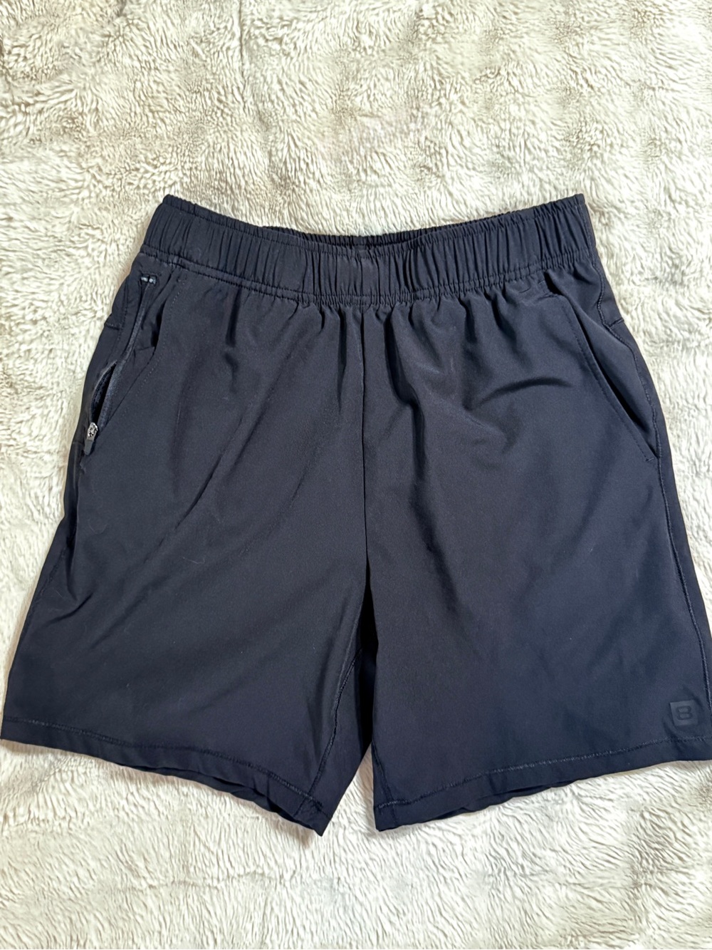 Layer 8 Men's Black Athletic Shorts with Zip Pocket